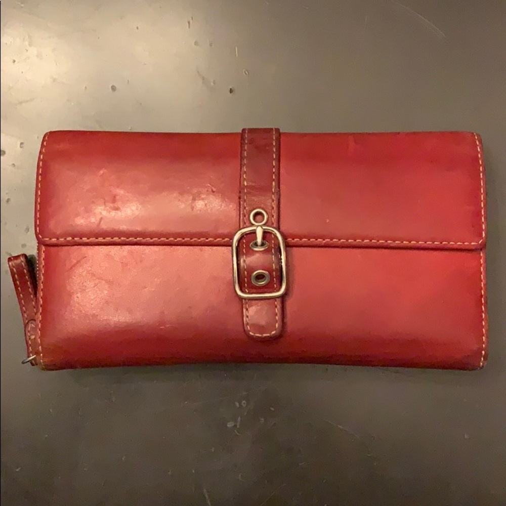 Coach checkbook wallet- classic red